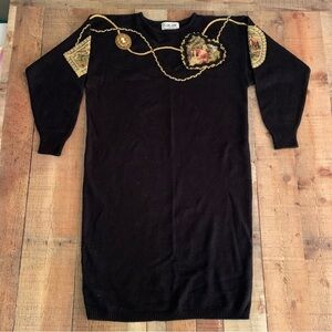 Sweet baby Jane Plain Jane vintage long sleeve knit dress with Victorian images